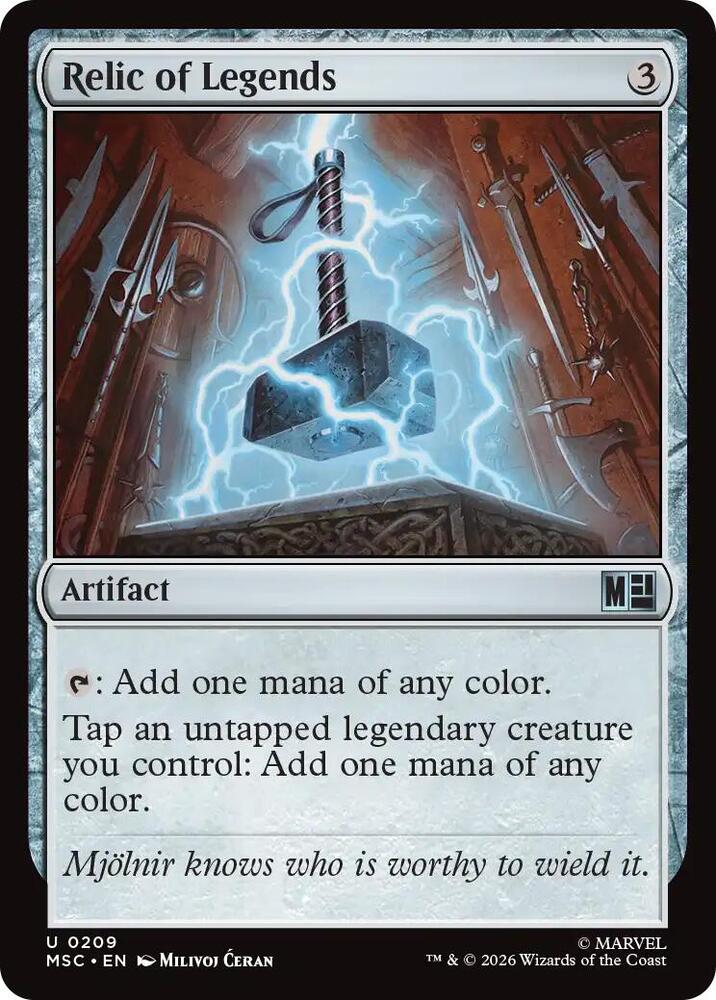 Relic of Legends (Surge Foil) 209 card from Commander: Marvel Super Heroes