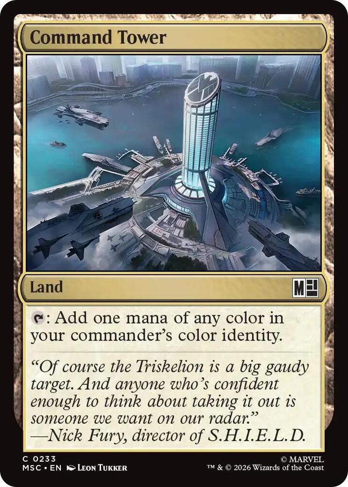 Command Tower (Surge Foil) 233 card from Commander: Marvel Super Heroes