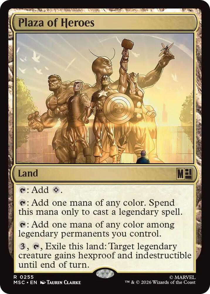Plaza of Heroes (Surge Foil) 255 card from Commander: Marvel Super Heroes