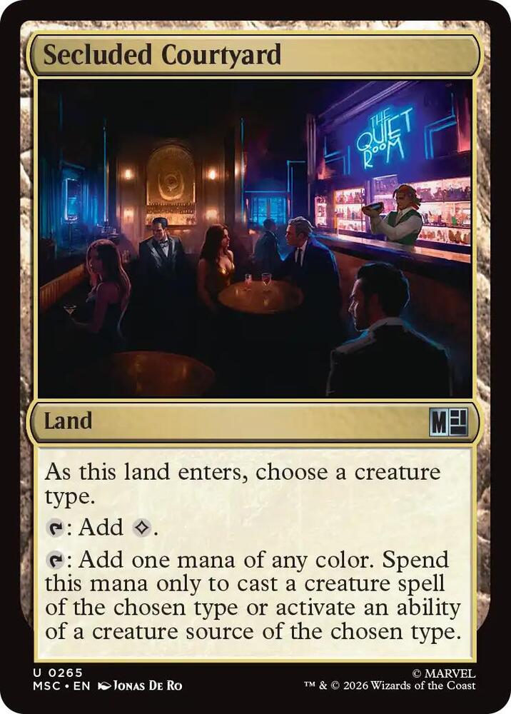 Secluded Courtyard (Surge Foil) 265 card from Commander: Marvel Super Heroes