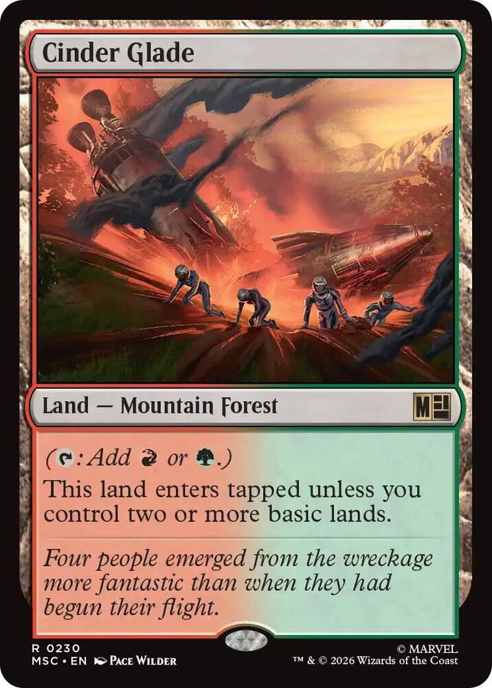 Cinder Glade 230 card from Commander: Marvel Super Heroes