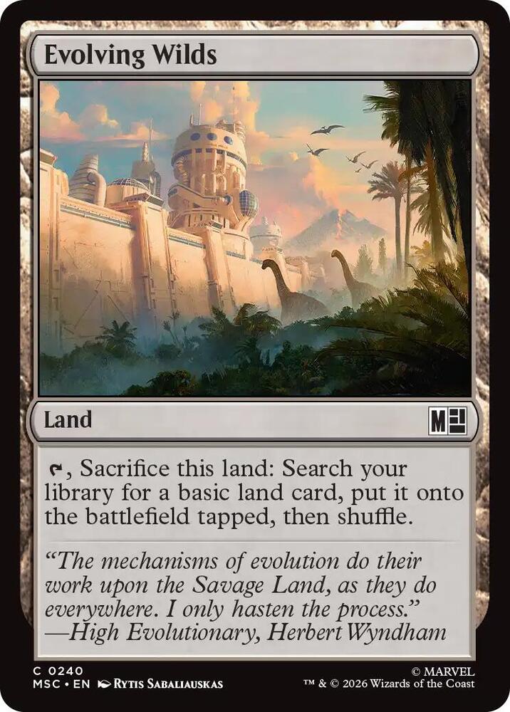 Evolving Wilds (Surge Foil) 240 card from Commander: Marvel Super Heroes