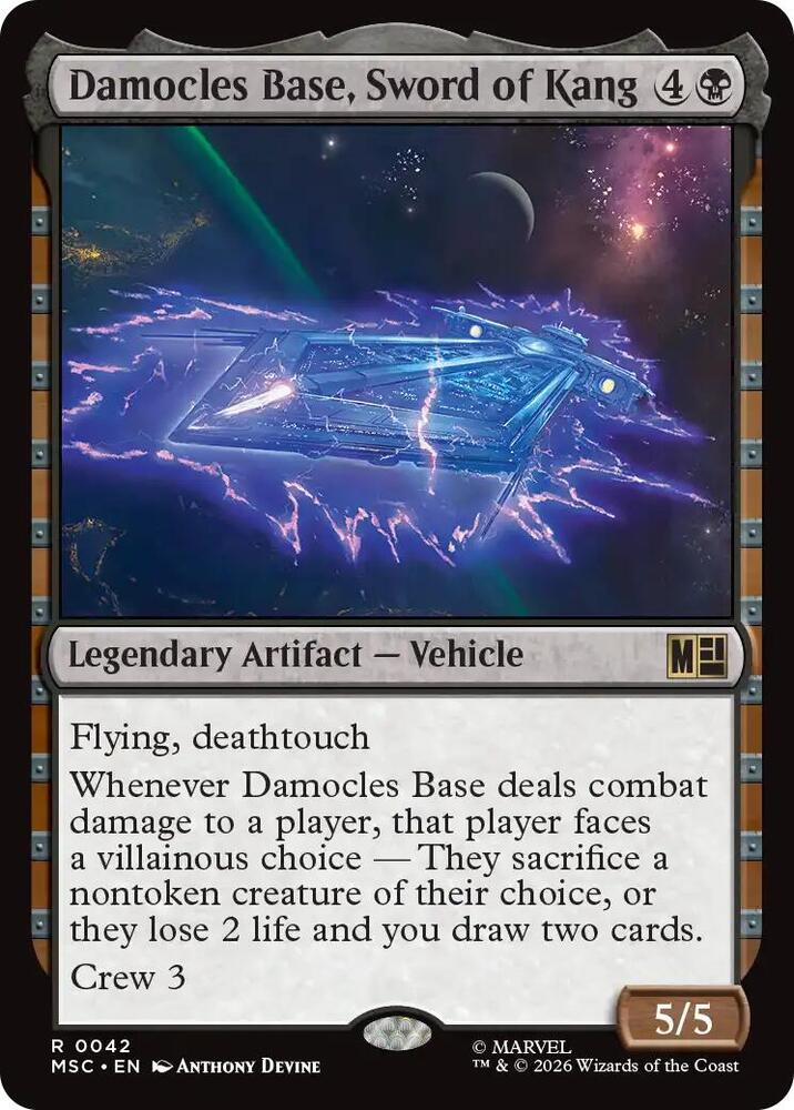 Damocles Base, Sword of Kang 42 card from Commander: Marvel Super Heroes