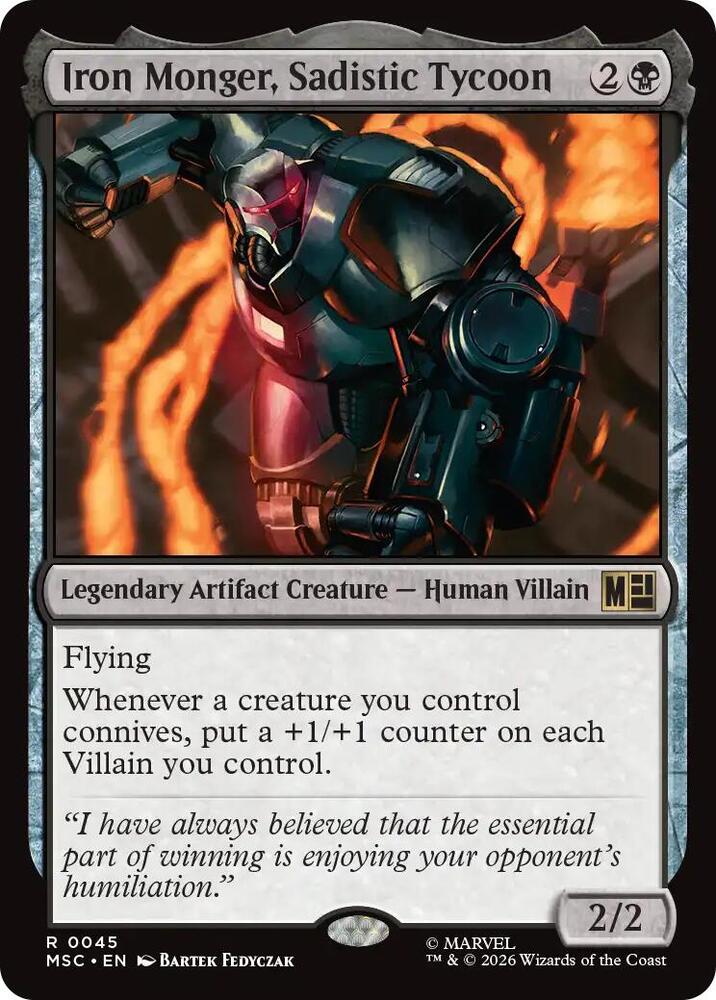 Iron Monger, Sadistic Tycoon 45 card from Commander: Marvel Super Heroes