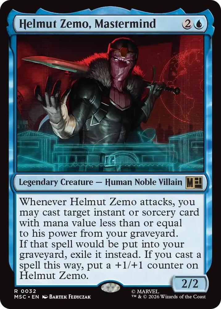 Helmut Zemo, Mastermind (Surge Foil) 32 card from Commander: Marvel Super Heroes