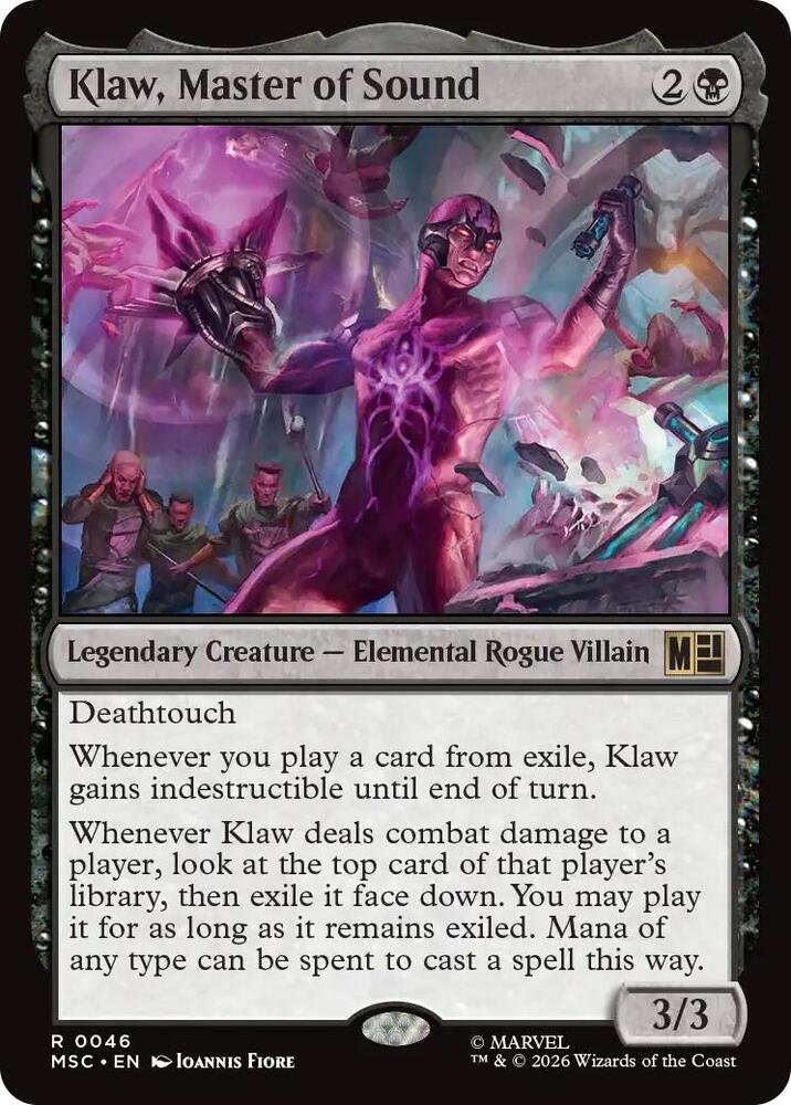 Klaw, Master of Sound (Surge Foil) 46 card from Commander: Marvel Super Heroes