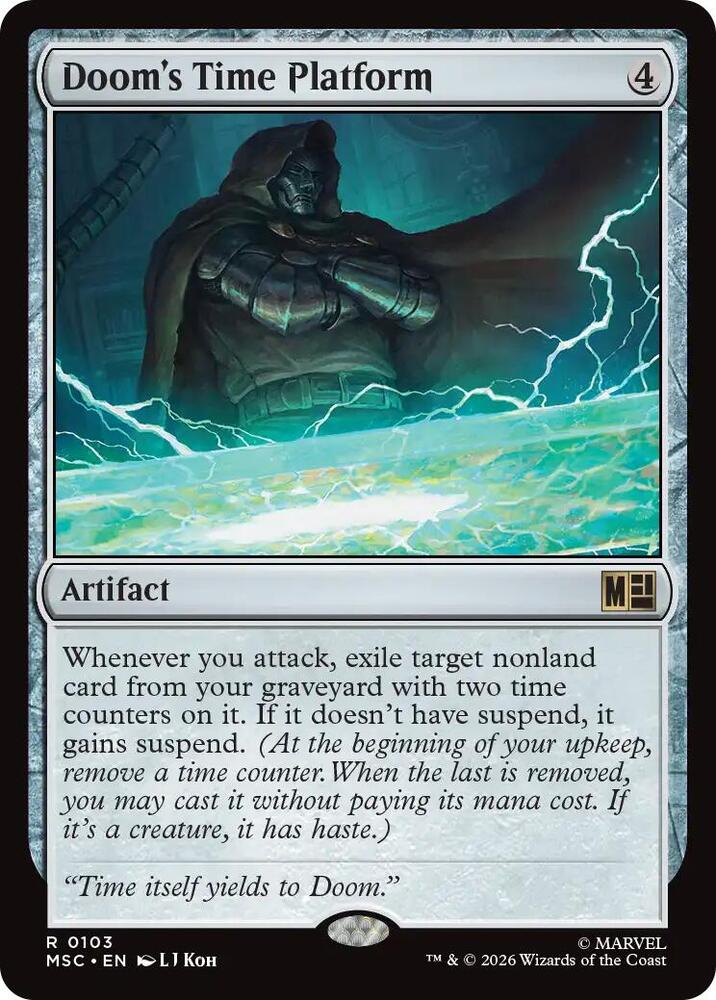 Doom's Time Platform (Surge Foil) 103 card from Commander: Marvel Super Heroes