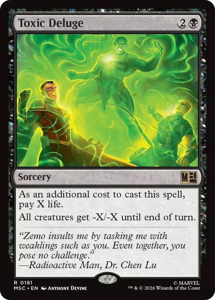 Toxic Deluge 161 card from Commander: Marvel Super Heroes