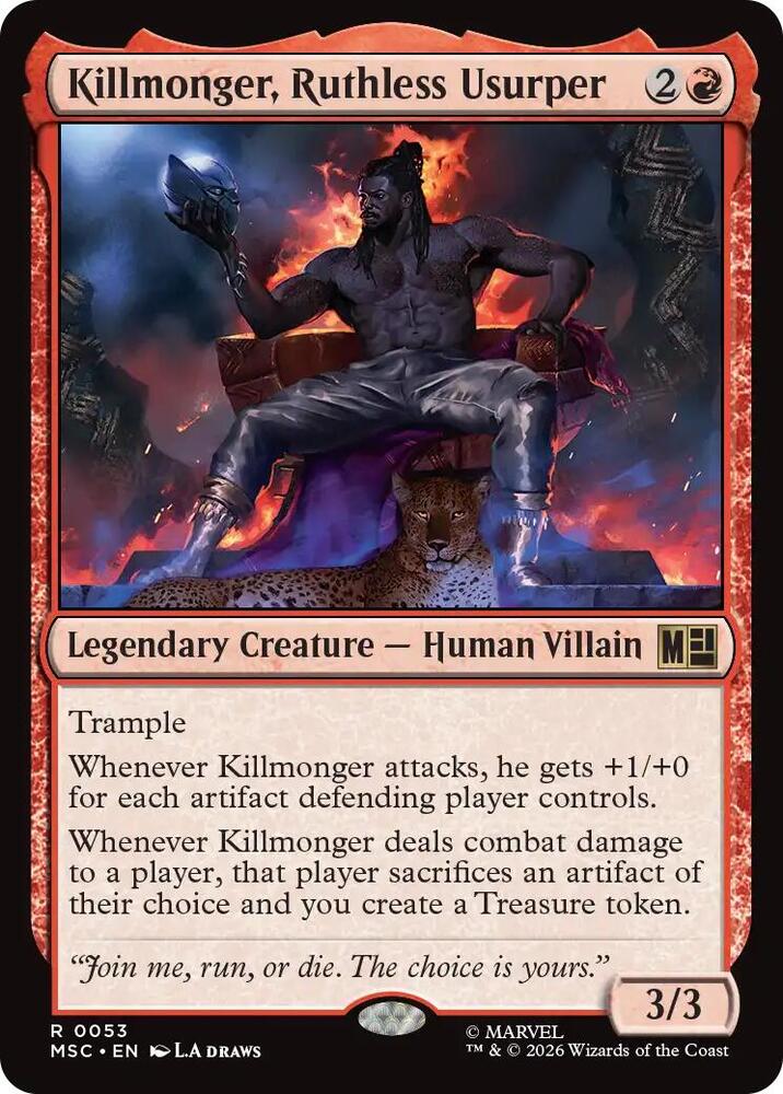 Killmonger, Ruthless Usurper (Surge Foil) 53 card from Commander: Marvel Super Heroes