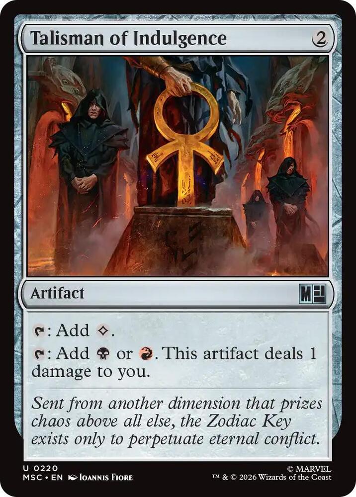 Talisman of Indulgence 220 card from Commander: Marvel Super Heroes