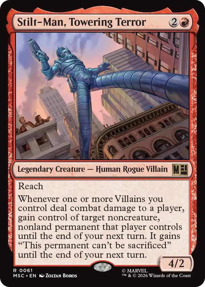 Stilt-Man, Towering Terror 61 card from Commander: Marvel Super Heroes