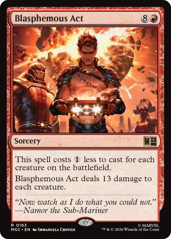 Blasphemous Act (Surge Foil) 163 card from Commander: Marvel Super Heroes