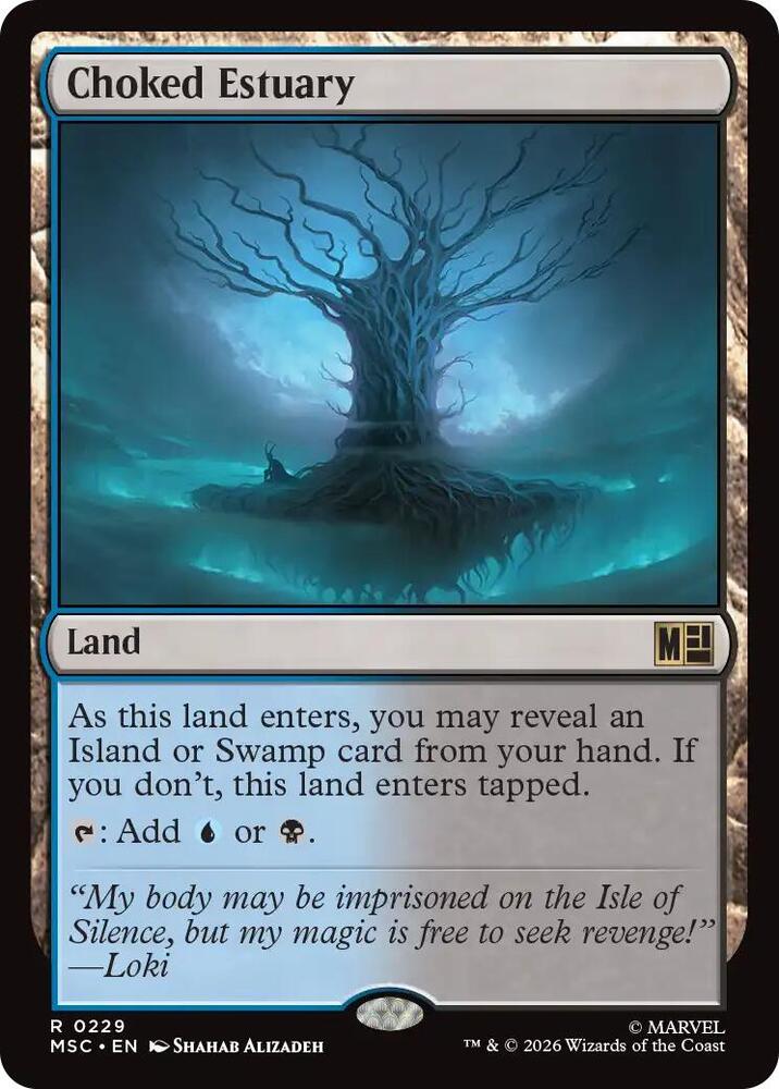 Choked Estuary 229 card from Commander: Marvel Super Heroes