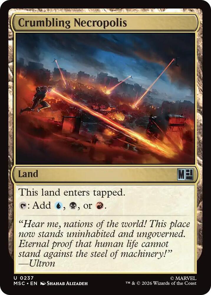 Crumbling Necropolis (Surge Foil) 237 card from Commander: Marvel Super Heroes