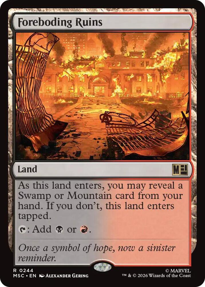 Foreboding Ruins 244 card from Commander: Marvel Super Heroes