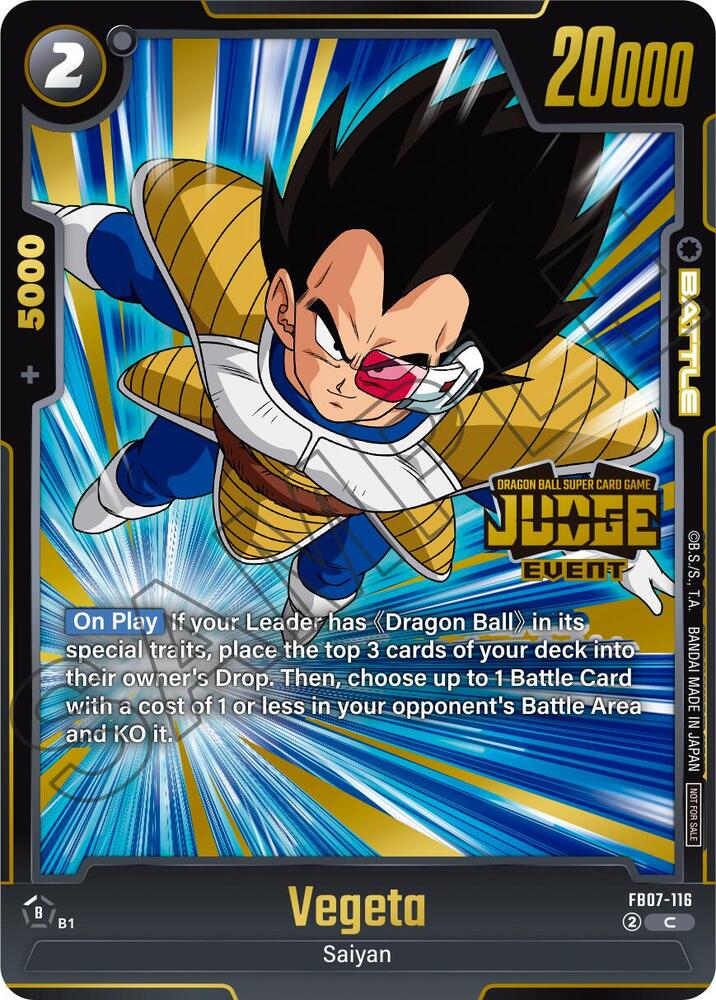 Vegeta (Judge Pack (Event Judge) 05) FB07-116 card from Tournament and Championship Promos