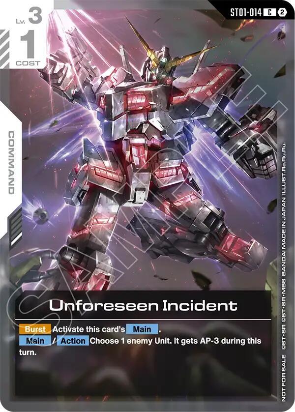 Unforeseen Incident (World Championship Regionals 26-27 Season 1) ST01-014 card from Gundam Promotional Cards