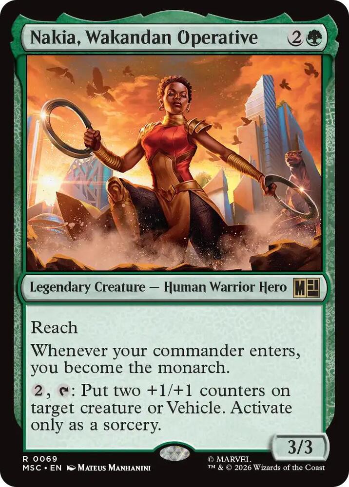Nakia, Wakandan Operative 69 card from Commander: Marvel Super Heroes