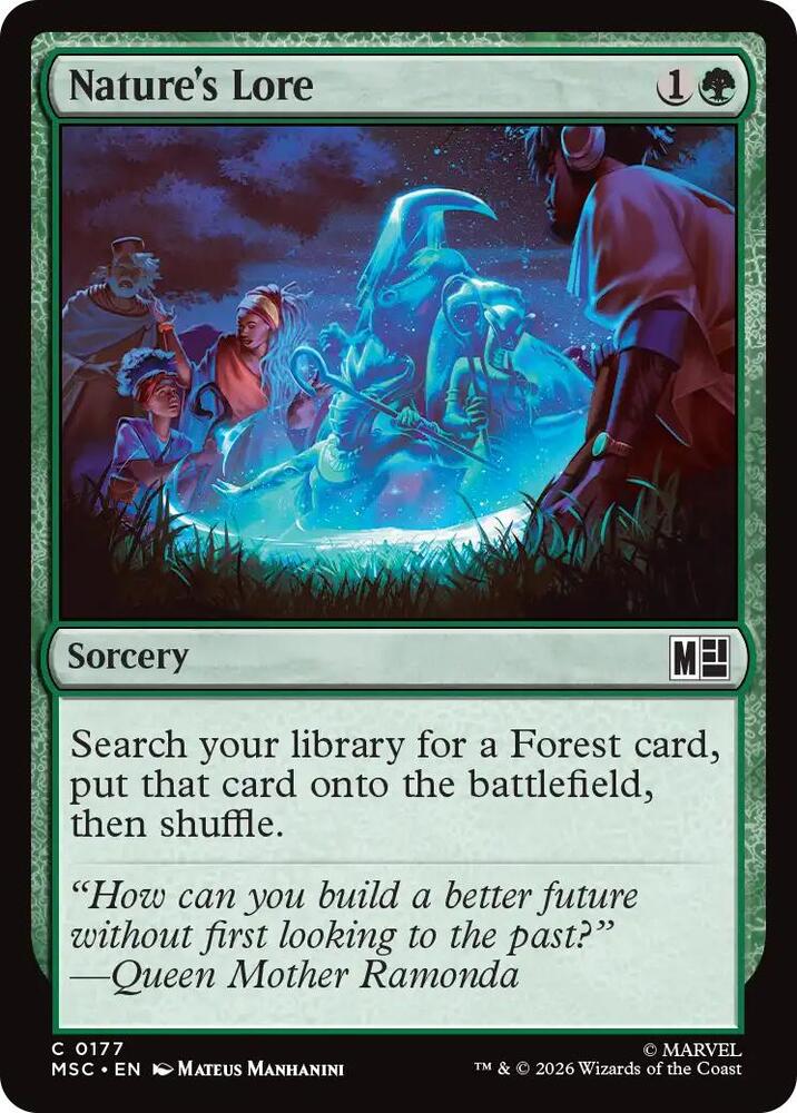 Nature's Lore 177 card from Commander: Marvel Super Heroes