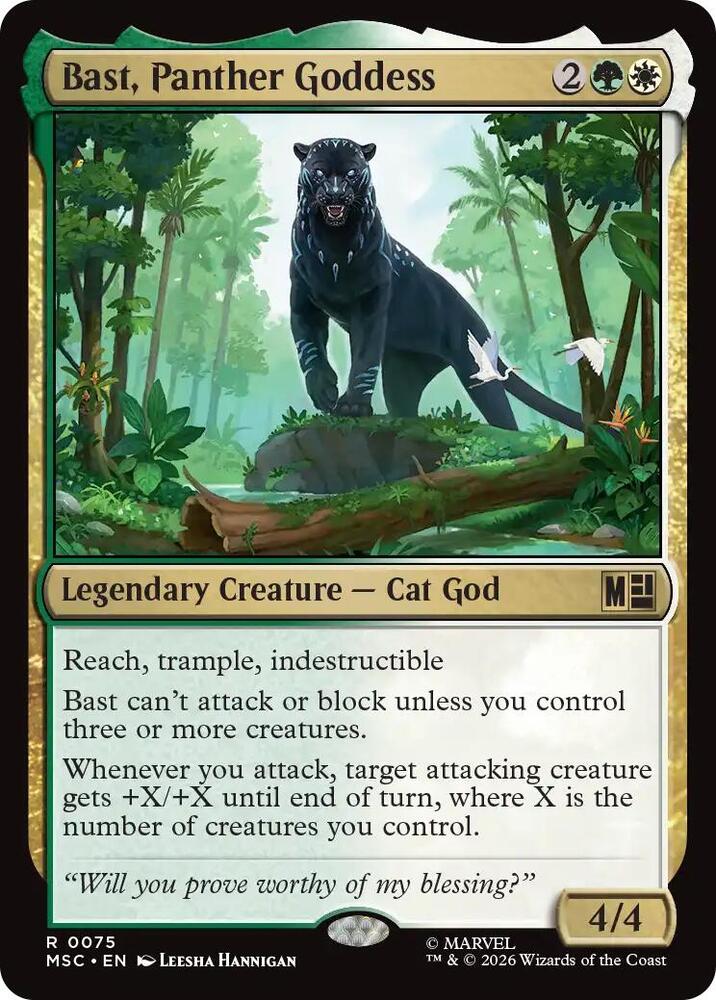 Bast, Panther Goddess 75 card from Commander: Marvel Super Heroes