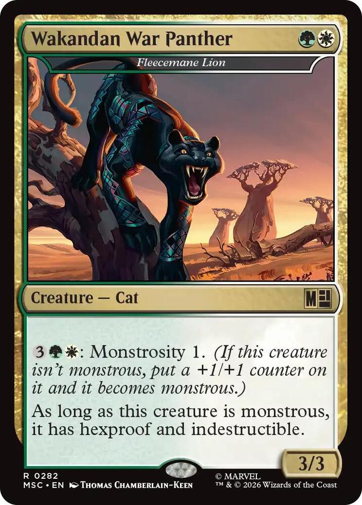 Wakandan War Panther - Fleecemane Lion 282 card from Commander: Marvel Super Heroes