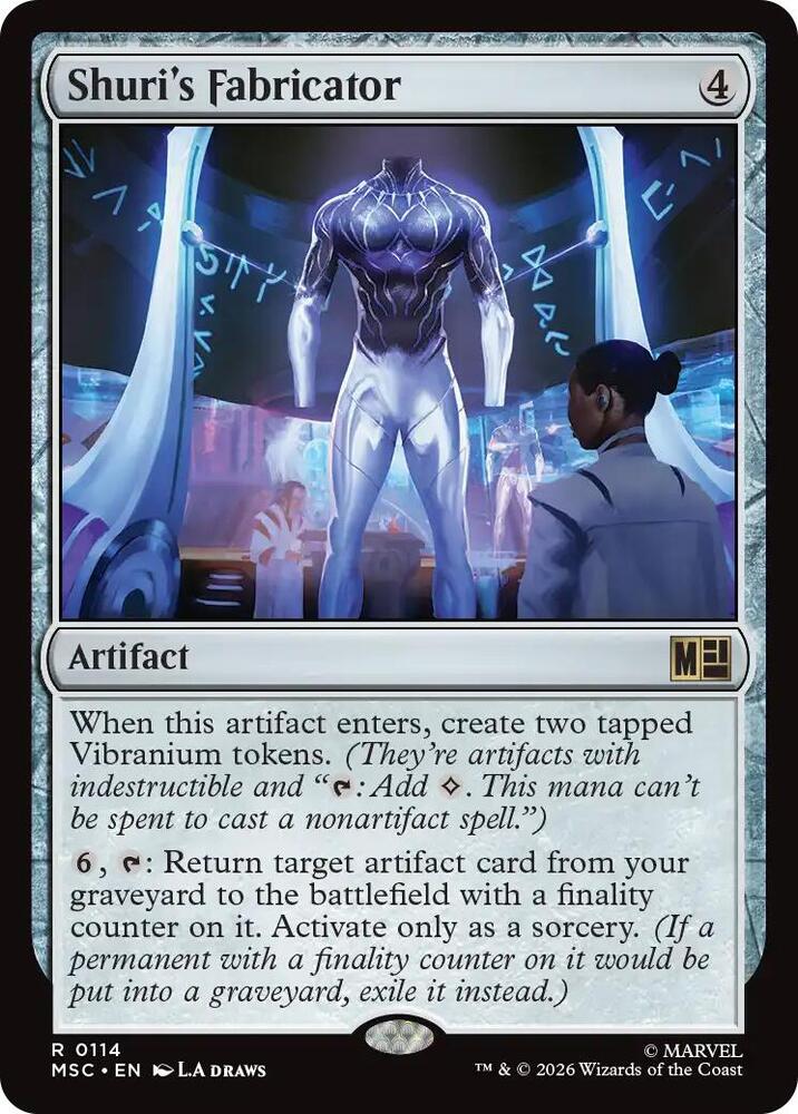 Shuri's Fabricator 114 card from Commander: Marvel Super Heroes