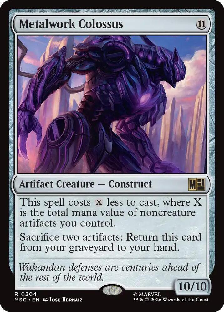 Metalwork Colossus 204 card from Commander: Marvel Super Heroes
