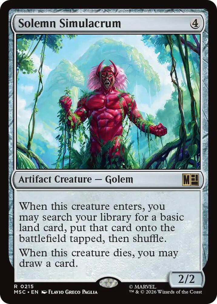 Solemn Simulacrum 215 card from Commander: Marvel Super Heroes