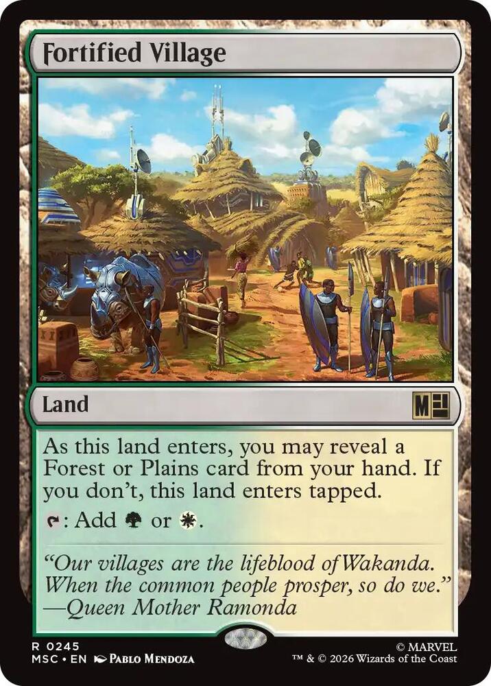 Fortified Village 245 card from Commander: Marvel Super Heroes