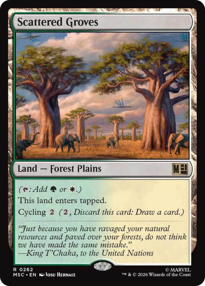 Scattered Groves 262 card from Commander: Marvel Super Heroes