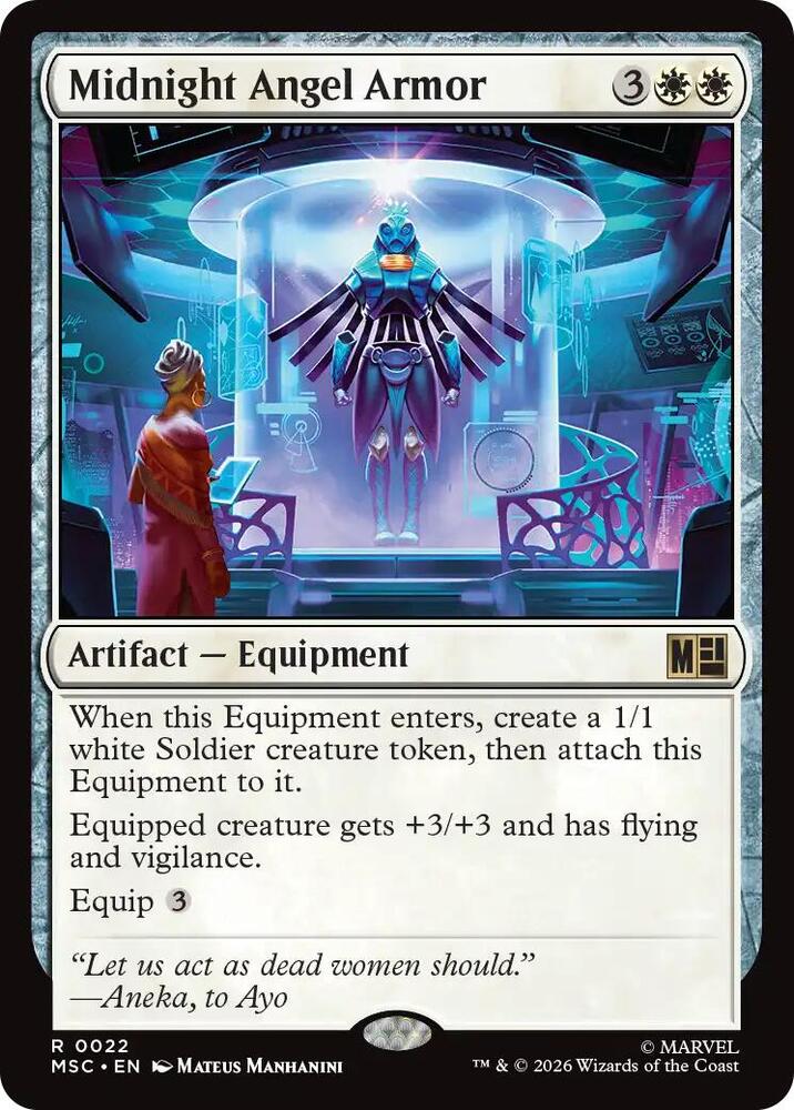 Midnight Angel Armor (Surge Foil) 22 card from Commander: Marvel Super Heroes