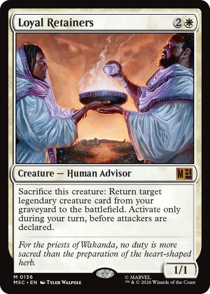 Loyal Retainers (Surge Foil) 136 card from Commander: Marvel Super Heroes