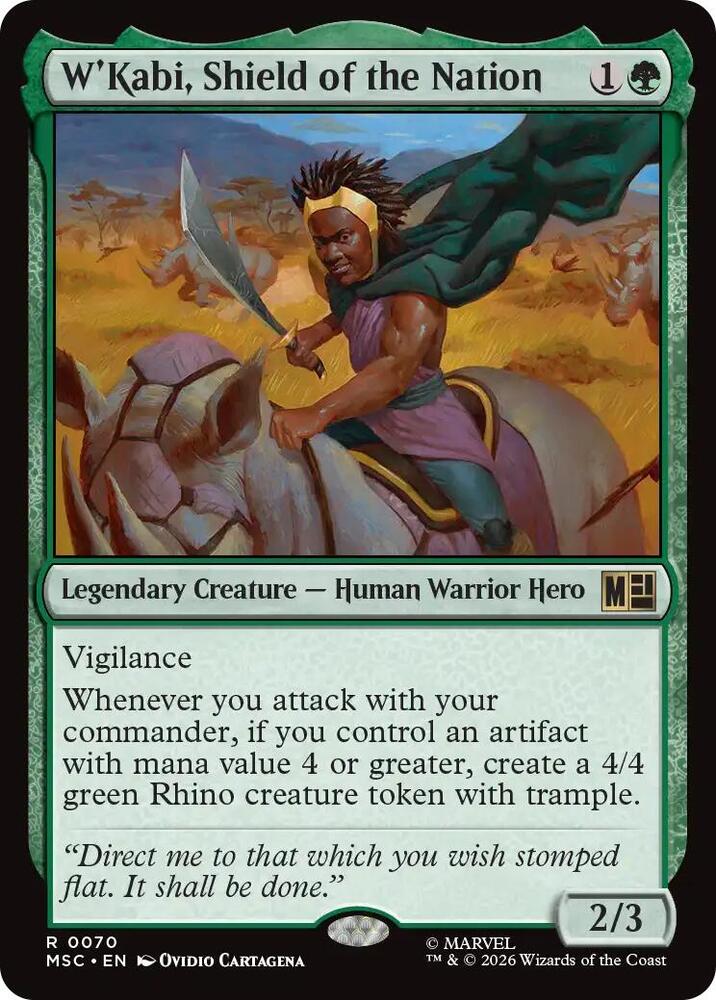 W'Kabi, Shield of the Nation (Surge Foil) 70 card from Commander: Marvel Super Heroes