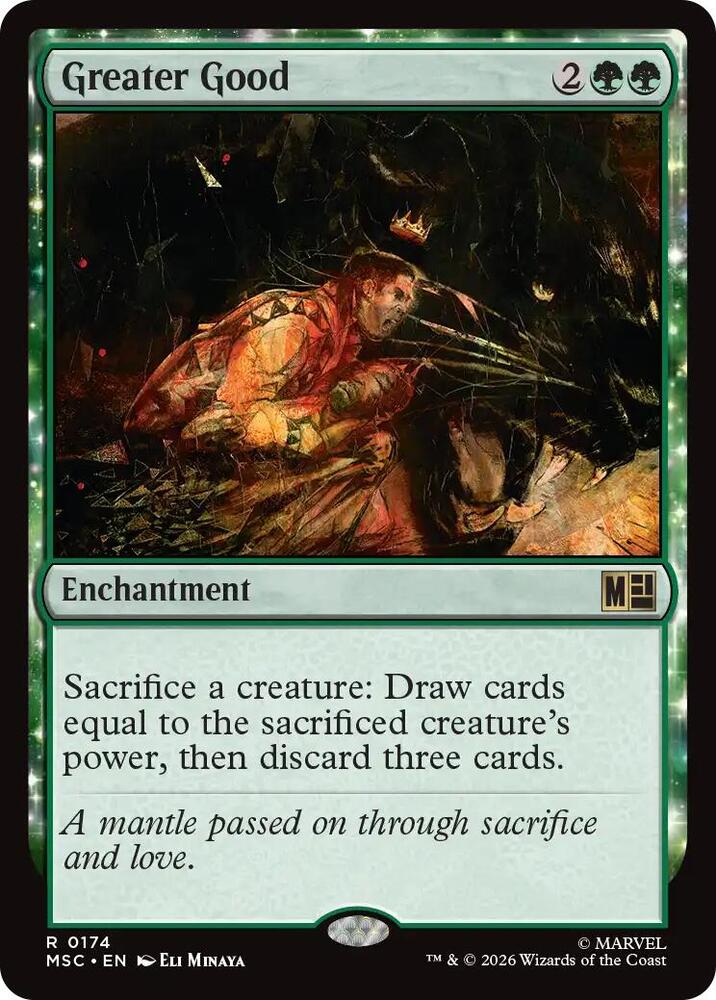 Greater Good (Surge Foil) 174 card from Commander: Marvel Super Heroes