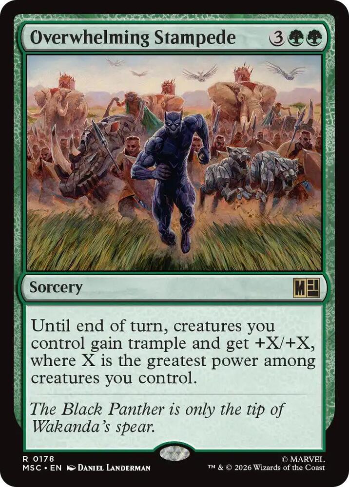 Overwhelming Stampede (Surge Foil) 178 card from Commander: Marvel Super Heroes