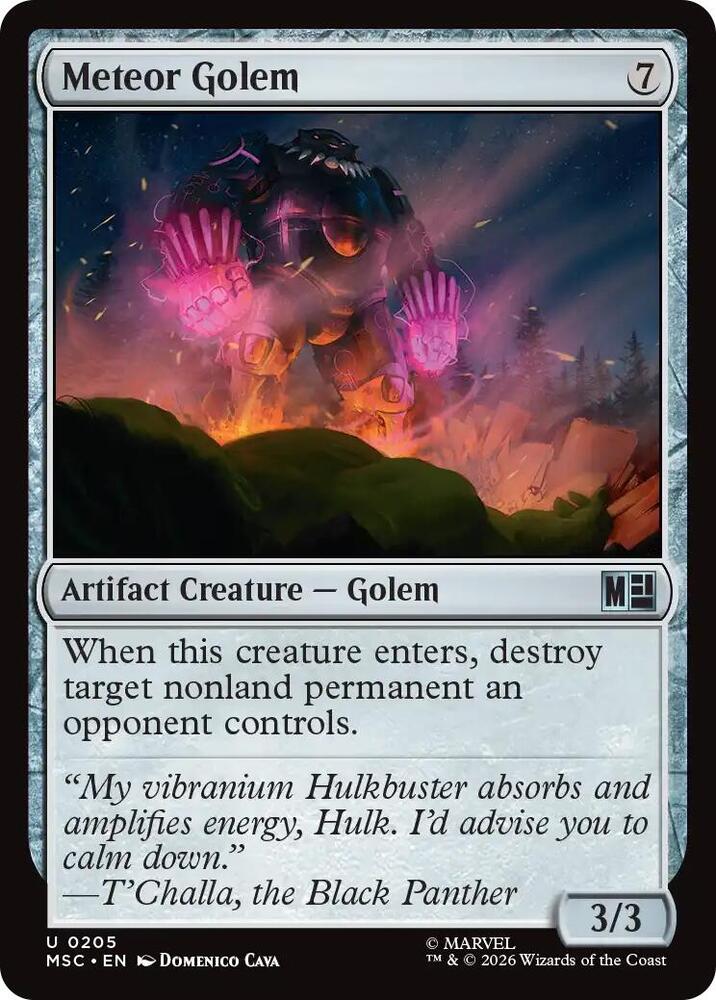 Meteor Golem (Surge Foil) 205 card from Commander: Marvel Super Heroes
