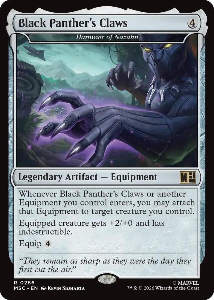Black Panther's Claws - Hammer of Nazahn (Surge Foil) 286 card from Commander: Marvel Super Heroes