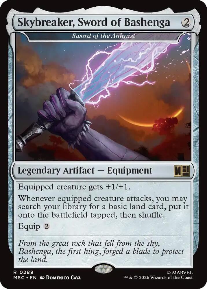 Skybreaker, Sword of Bashenga - Sword of the Animist (Surge Foil) 289 card from Commander: Marvel Super Heroes