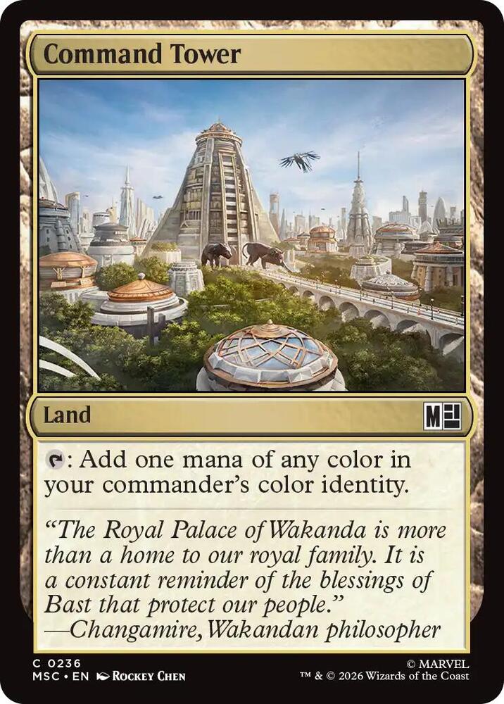 Command Tower (Surge Foil) 236 card from Commander: Marvel Super Heroes