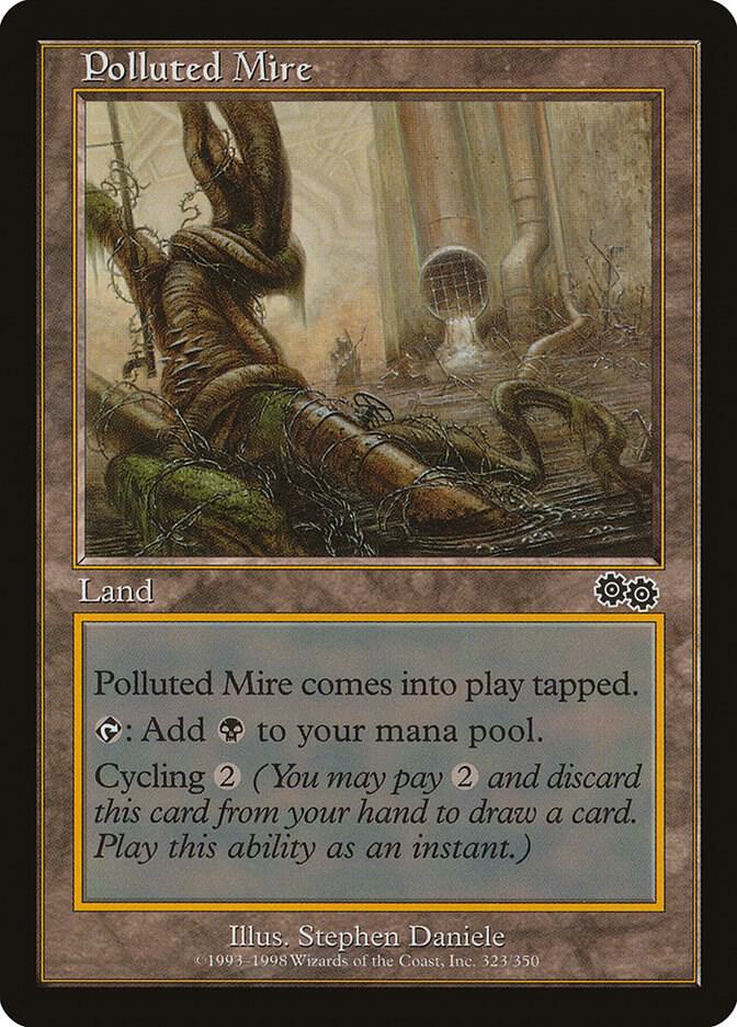 Polluted Mire 323 card from Urza's Saga