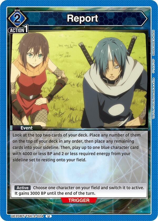 Report UE20BT/TSK-2-024 card from UE20BT: That Time I Got Reincarnated as a Slime