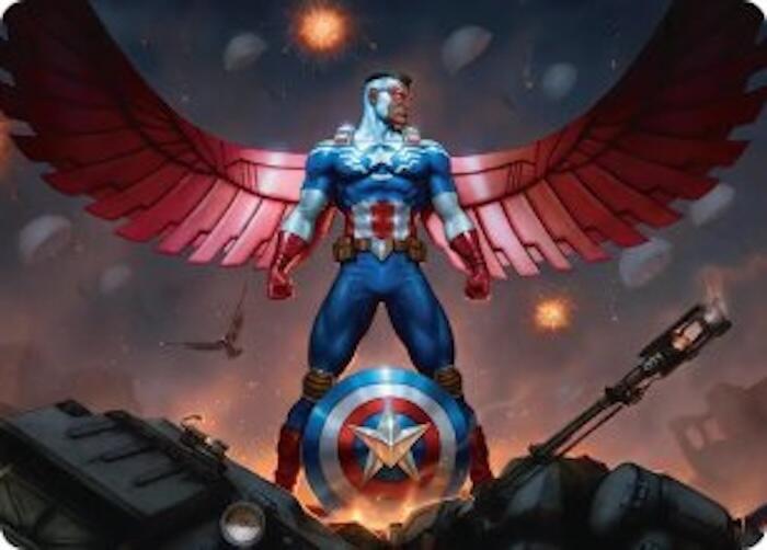 Captain America, Wings of Freedom Art Card (2/45) card from Art Series: Marvel Super Heroes