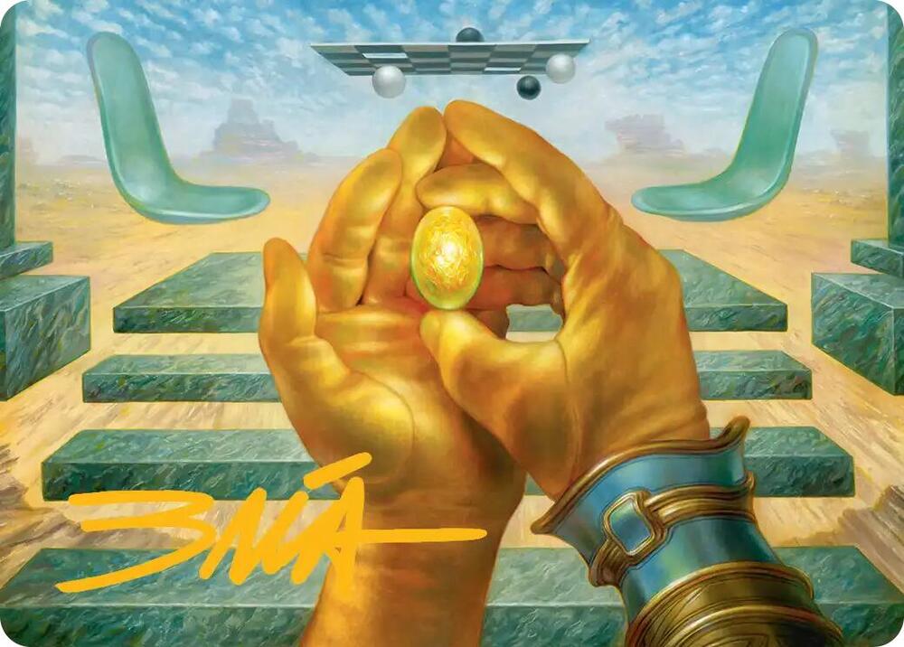 The Mind Stone Art Card (Gold-Stamped Signature) 3 card from Art Series: Marvel Super Heroes