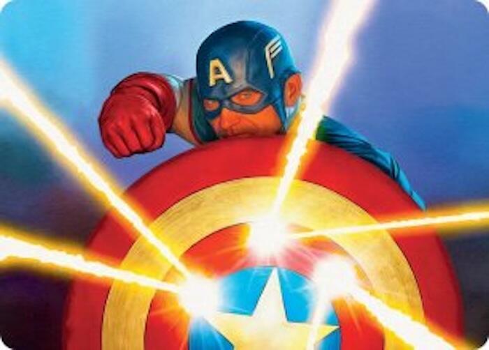 Captain's Defense Art Card 41 card from Art Series: Marvel Super Heroes