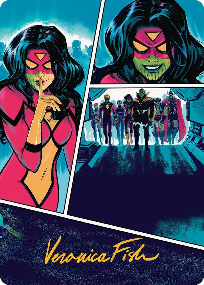 Secret Invasion Art Card (Gold-Stamped Signature) 18 card from Art Series: Marvel Super Heroes