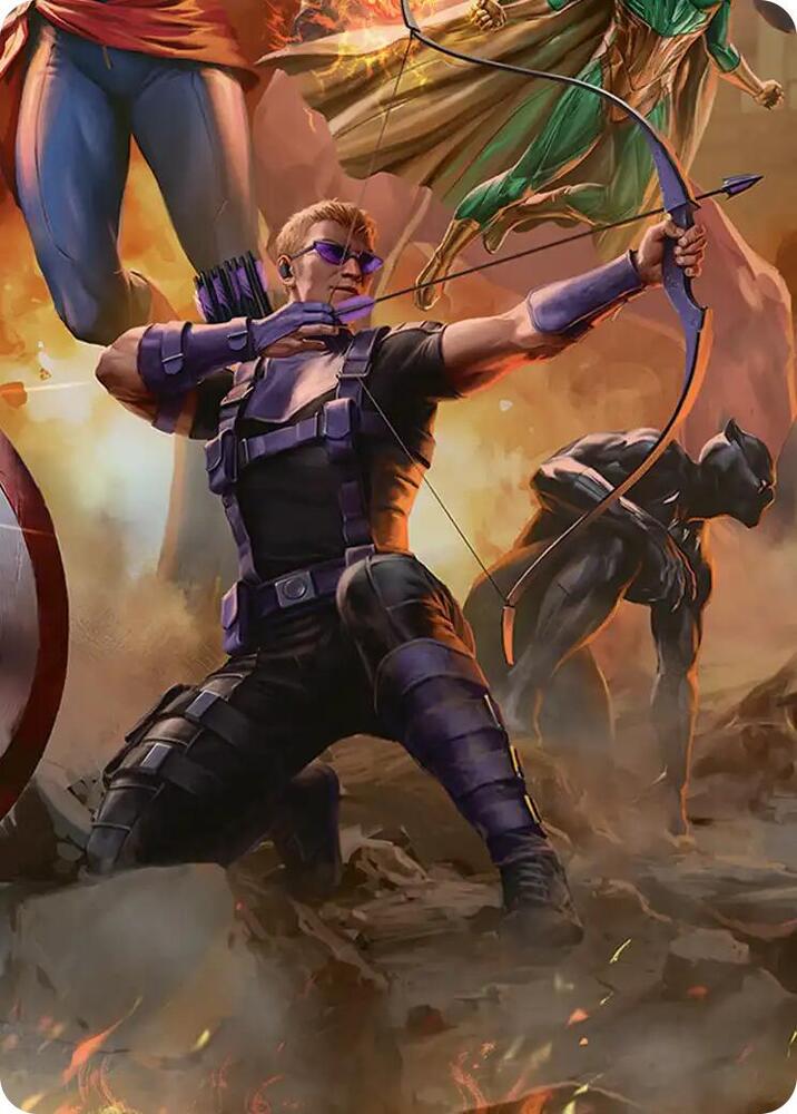 Hawkeye, Trick Shot Art Card 6 card from Art Series: Marvel Super Heroes