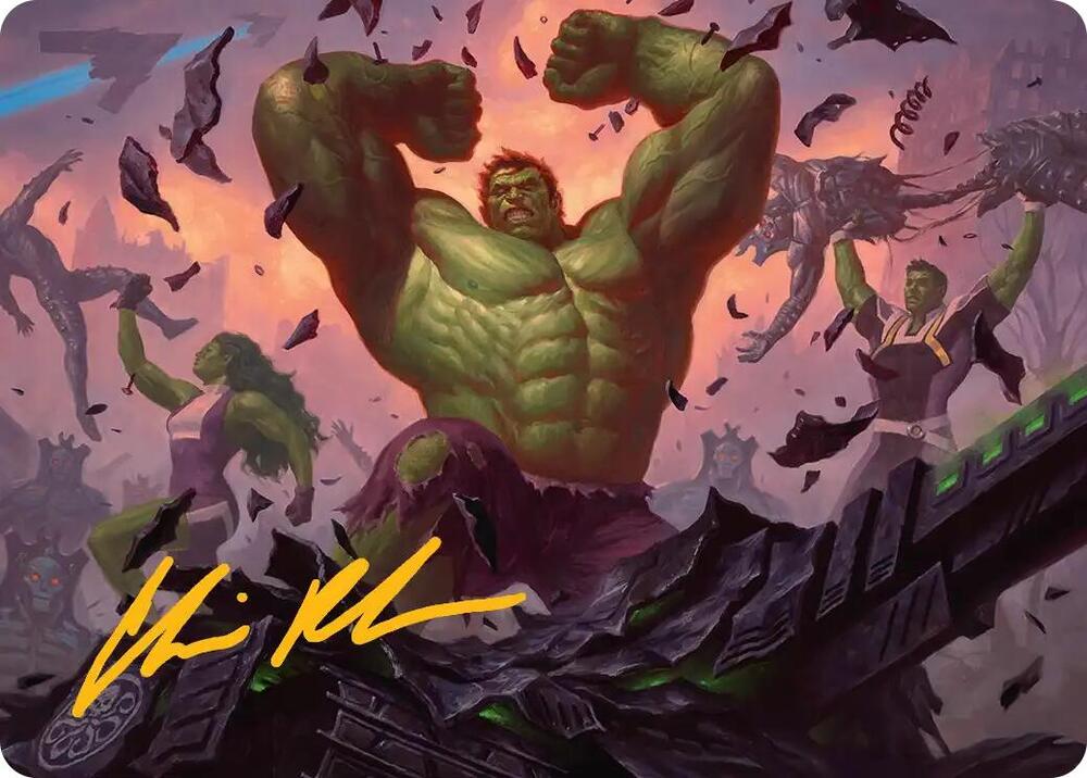 HULK SMASH! Art Card (Gold-Stamped Signature) 10 card from Art Series: Marvel Super Heroes