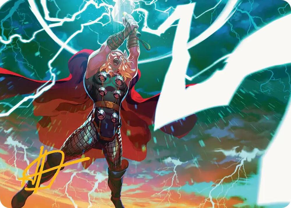 Lightning Strike Art Card (Gold-Stamped Signature) 11 card from Art Series: Marvel Super Heroes