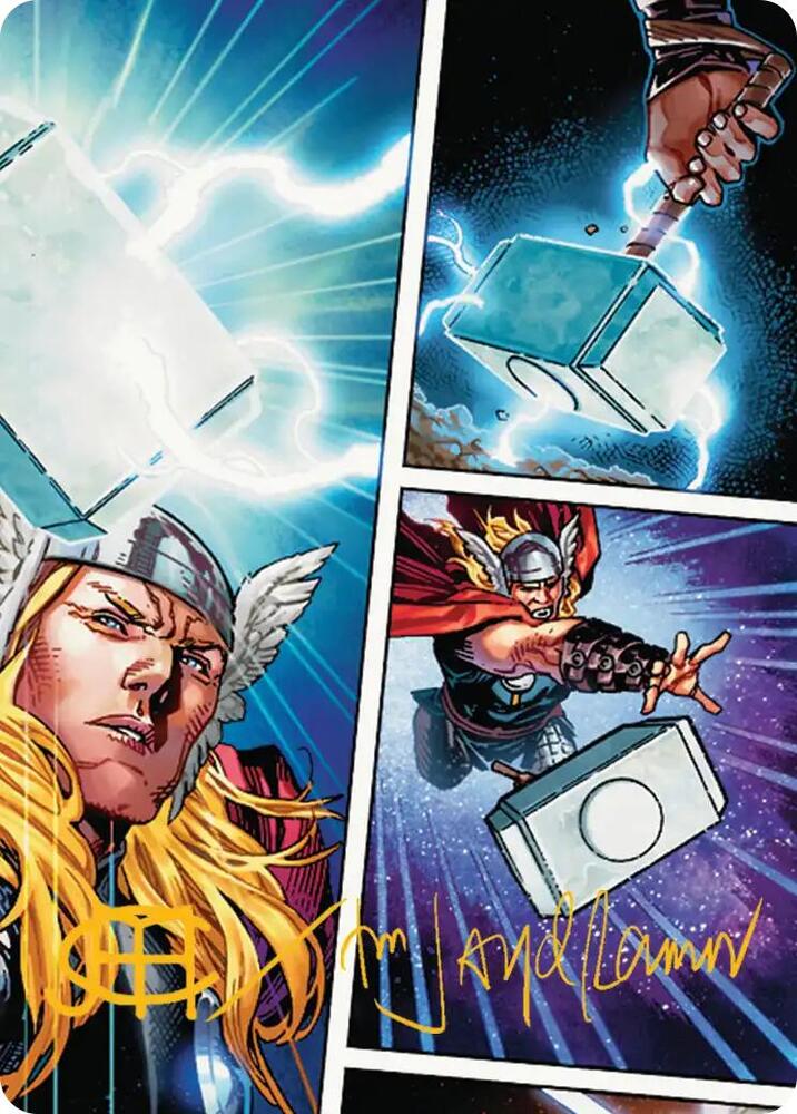 Mjolnir, Hammer of Thor Art Card (Gold-Stamped Signature) 19 card from Art Series: Marvel Super Heroes