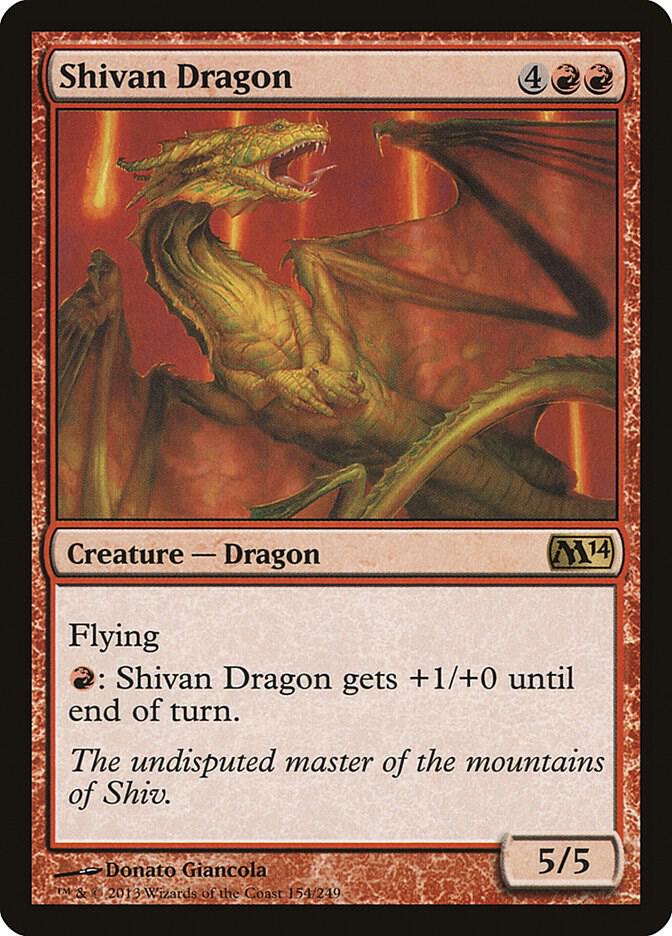 Shivan Dragon 154 card from Magic 2014 (M14)